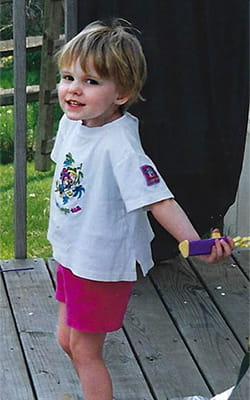 Erin at 3 years old.